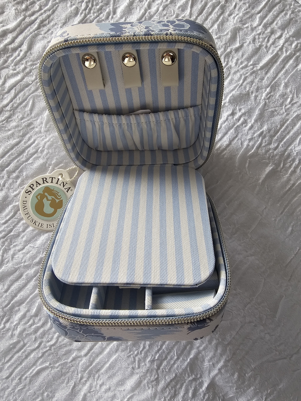 Spartina 449 Garden Toile Travel Jewelry Travel Case - Picture 6 of 7